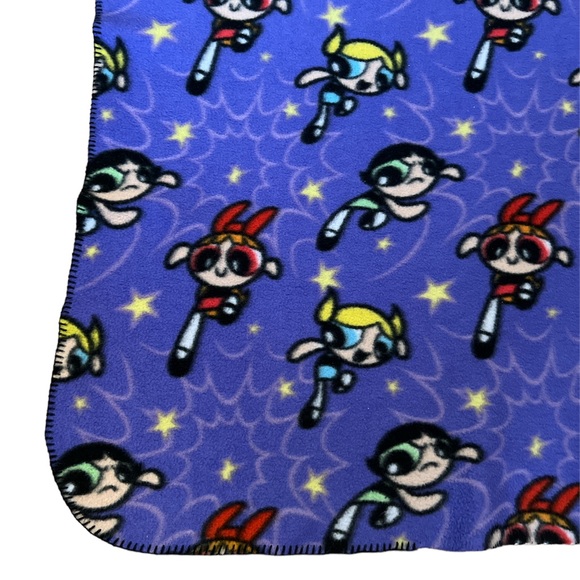 Vintage Cartoon Network power puff girls purple throw blanket - Picture 2 of 5
